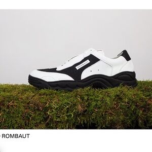 🎁 Rombaut white black leather rubber  hiking boots 8